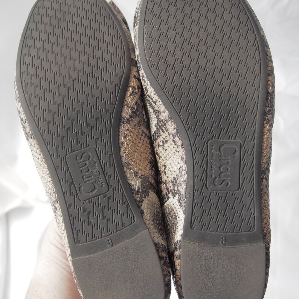 Circus by Sam Edelman Snake Print Ballet Flats With Bow Size 8 - Picture 7 of 15
